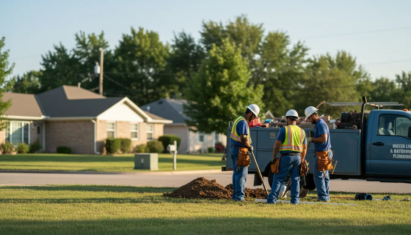 Residential water line and bathroom plumbing service in Hampton, IA